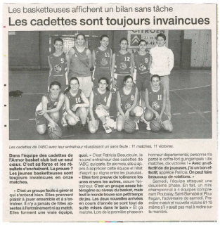 Les cadettes sont toujours invaincues