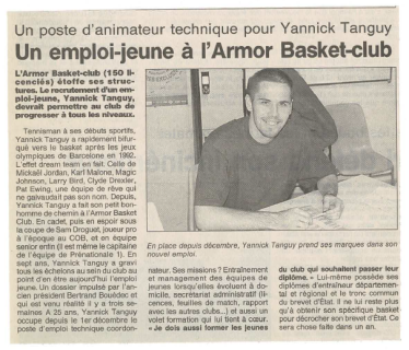 Un emploi-jeune à l'Armor Basket Club